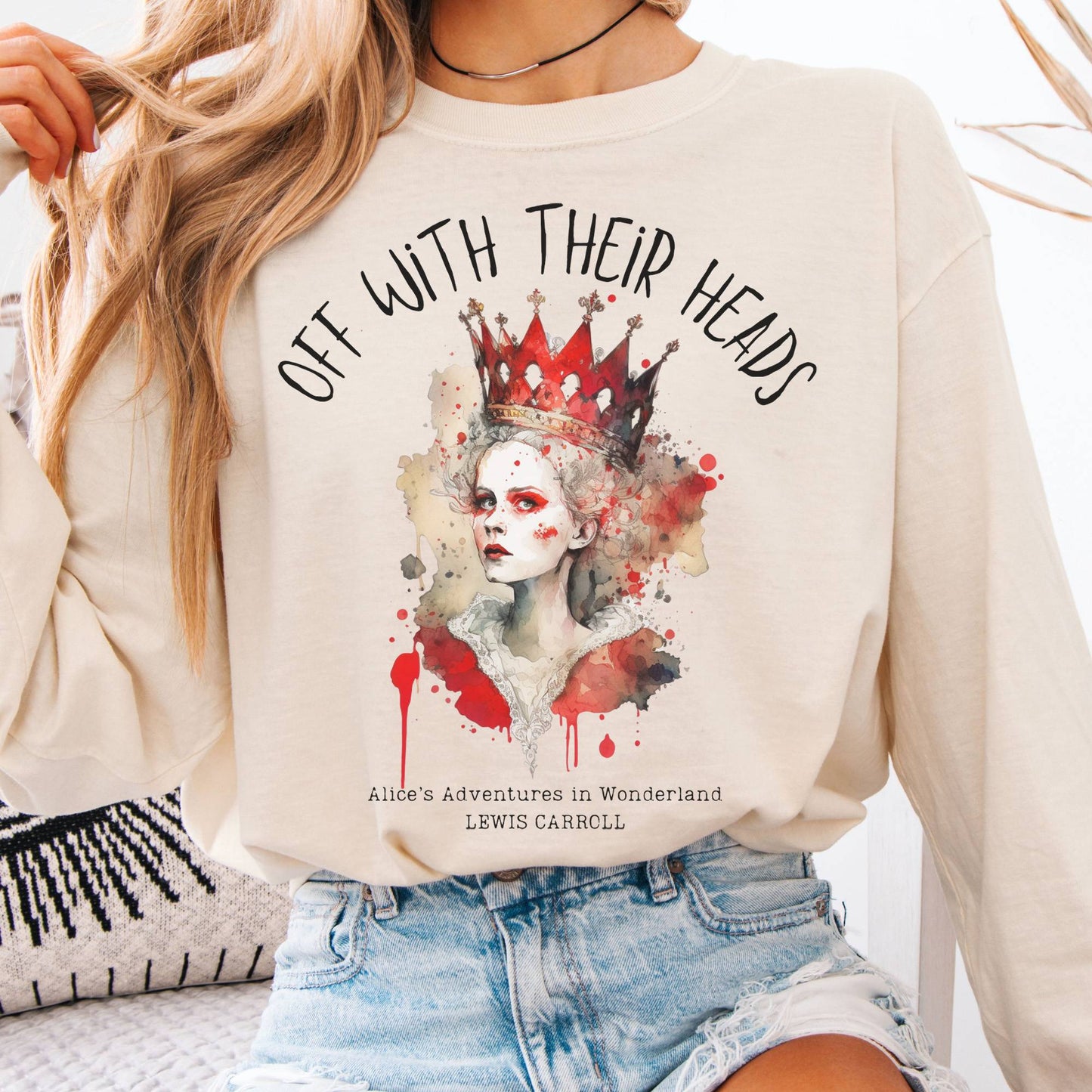 Long-sleeve Ivory / S Off With Their Heads Queen of Hearts Long Sleeve The Mystic Eden