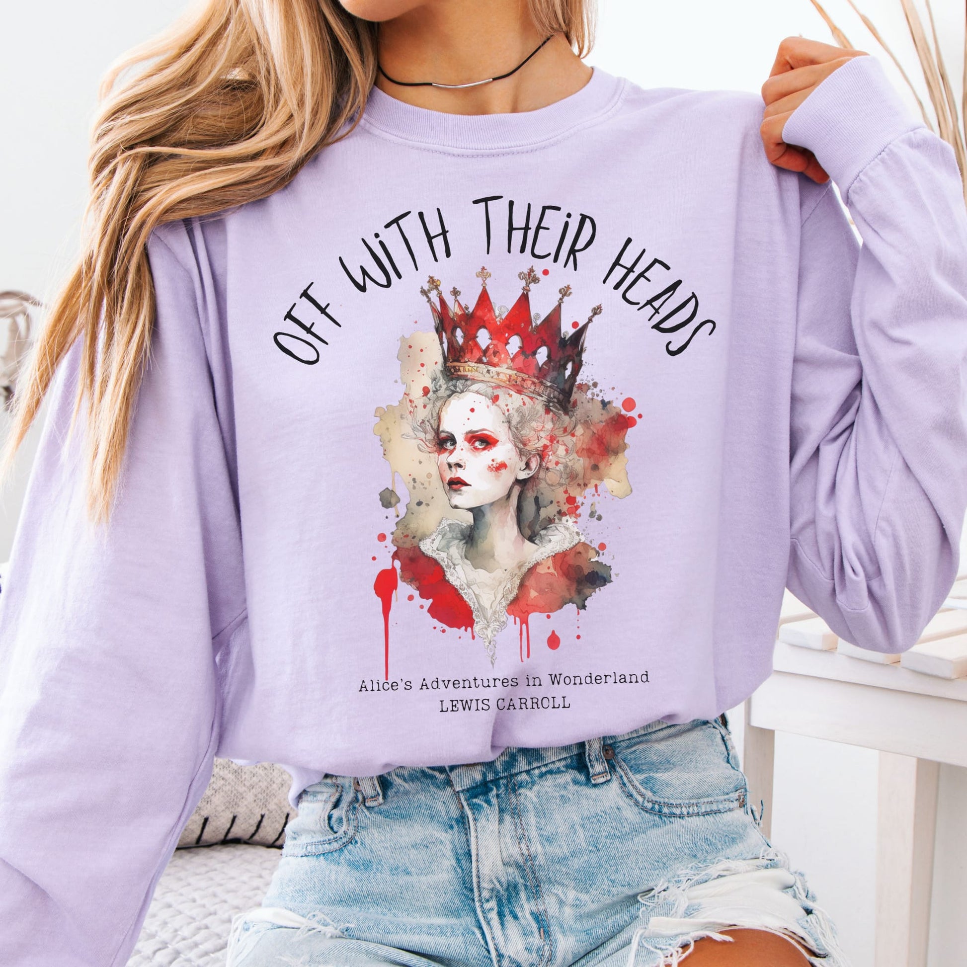Long-sleeve Orchid / S Off With Their Heads Queen of Hearts Long Sleeve The Mystic Eden