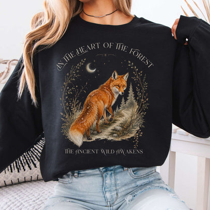 In the Heart of the Forest The Ancient Wild Awakens Fox Sweatshirt