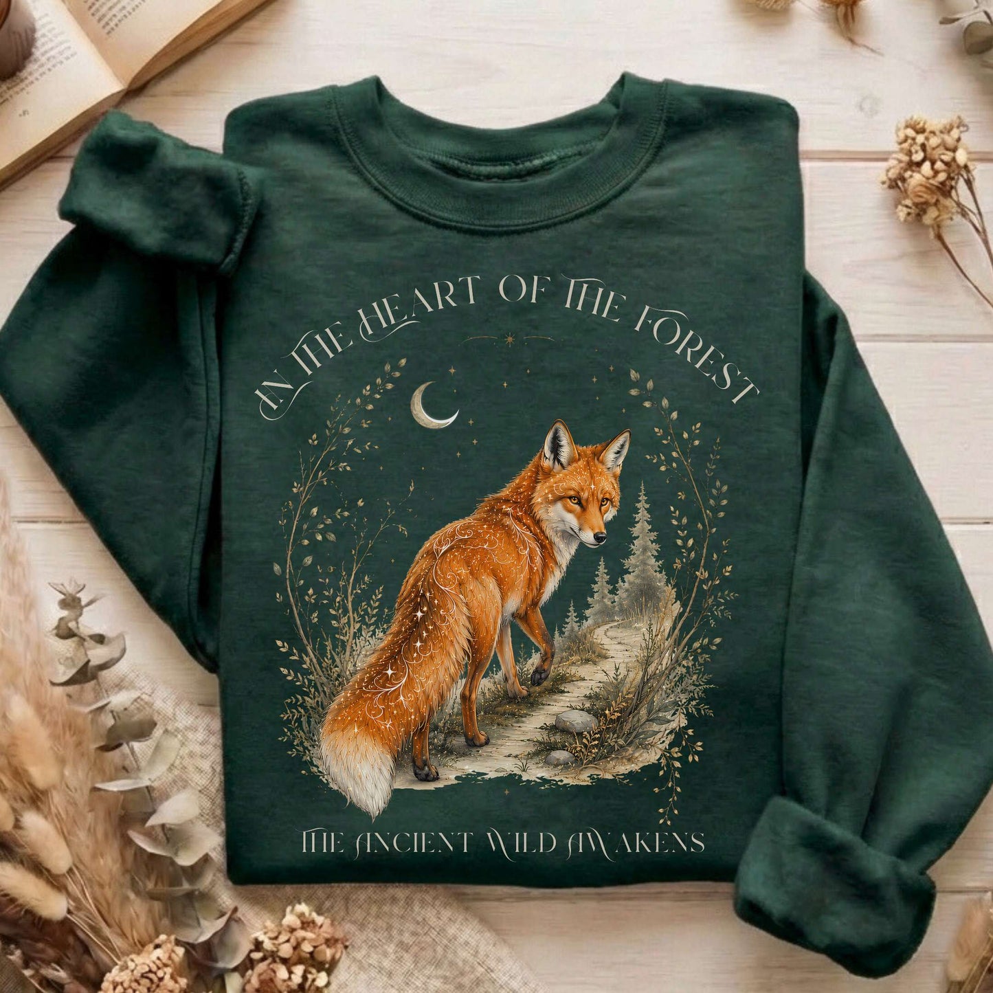 In the Heart of the Forest The Ancient Wild Awakens Fox Sweatshirt