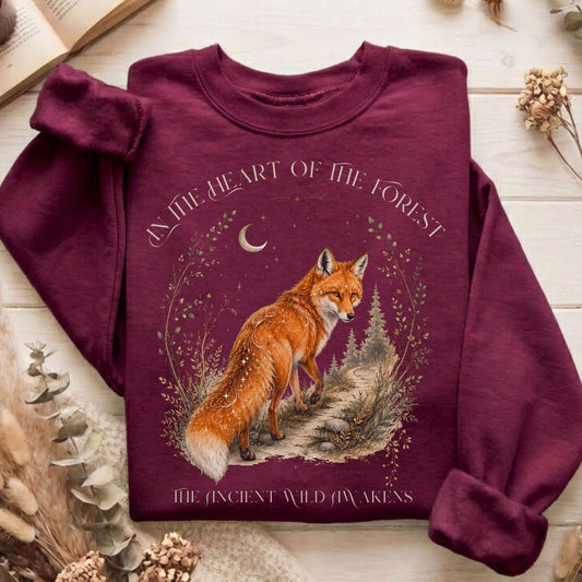 In the Heart of the Forest The Ancient Wild Awakens Fox Sweatshirt