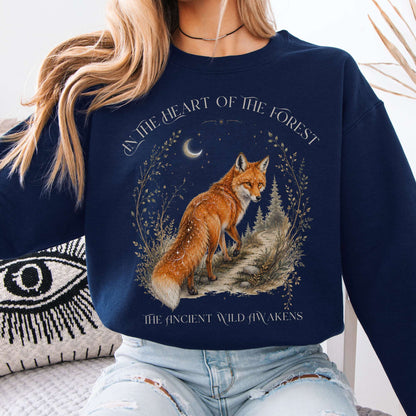 In the Heart of the Forest The Ancient Wild Awakens Fox Sweatshirt