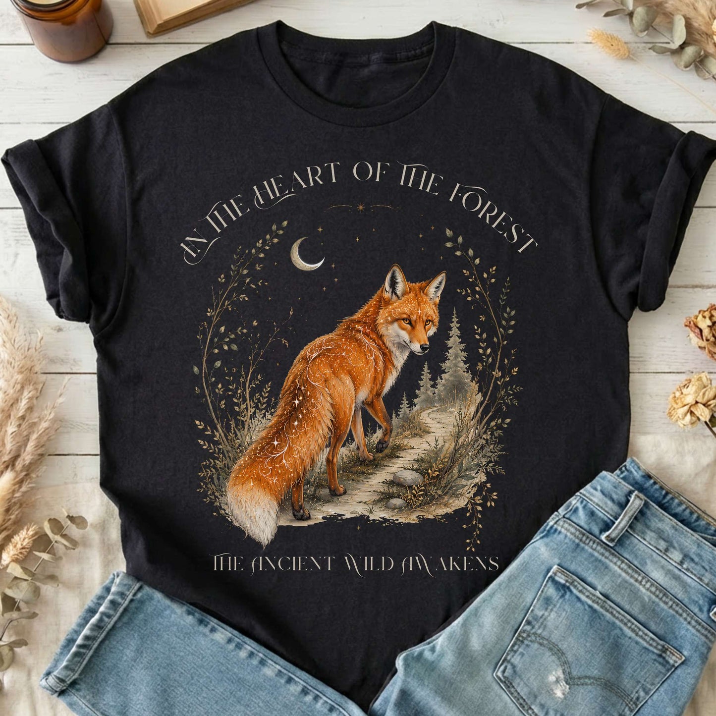In the Heart of the Forest The Ancient Wild Awakens Fox T-Shirt