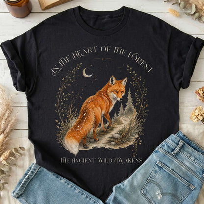 In the Heart of the Forest The Ancient Wild Awakens Fox T-Shirt