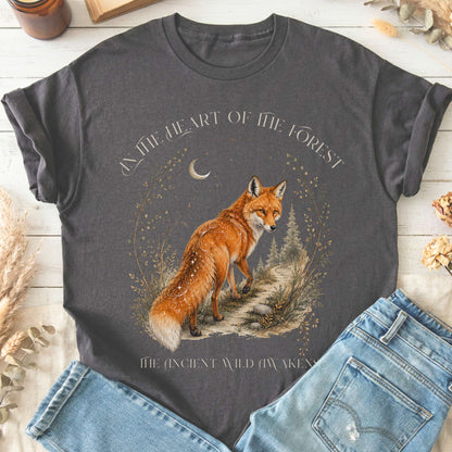 In the Heart of the Forest The Ancient Wild Awakens Fox T-Shirt