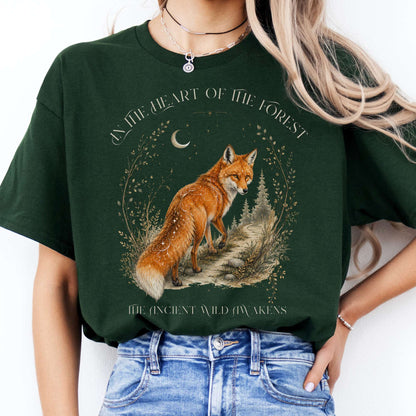 In the Heart of the Forest The Ancient Wild Awakens Fox T-Shirt