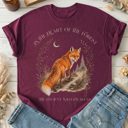 In the Heart of the Forest The Ancient Wild Awakens Fox T-Shirt