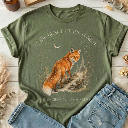 In the Heart of the Forest The Ancient Wild Awakens Fox T-Shirt