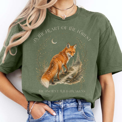 In the Heart of the Forest The Ancient Wild Awakens Fox T-Shirt