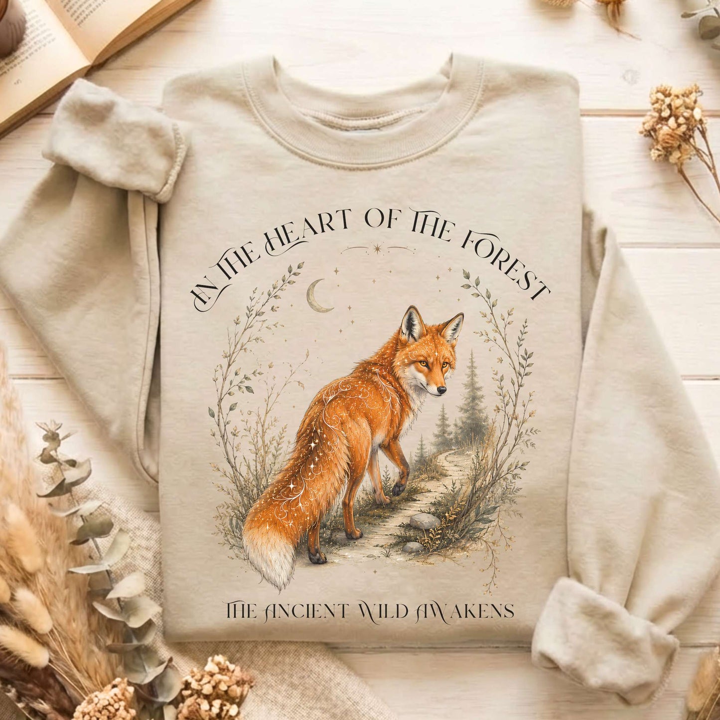 In the Heart of the Forest The Ancient Wild Awakens Fox Sweatshirt