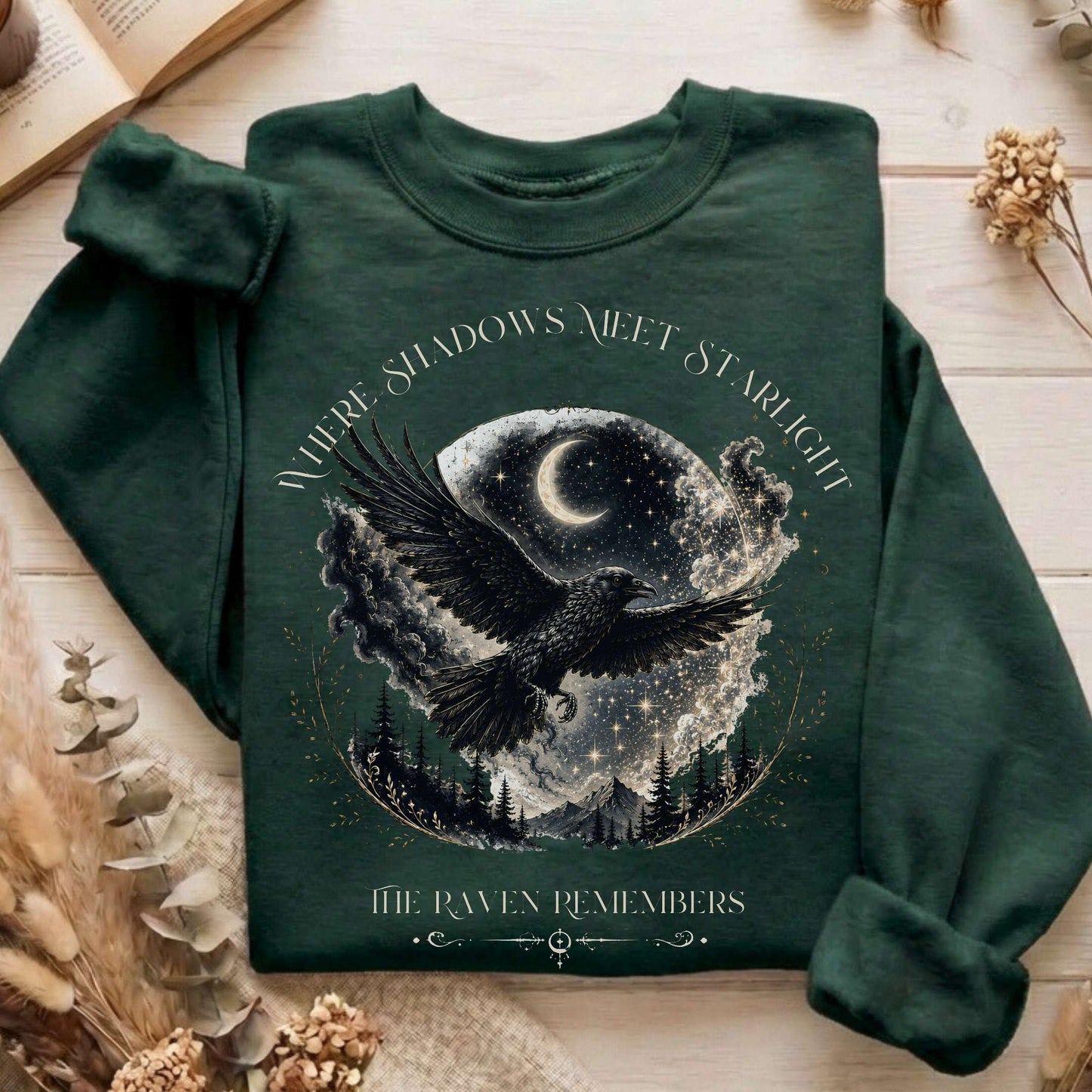 Where Shadows Meet Starlight Raven Sweatshirt