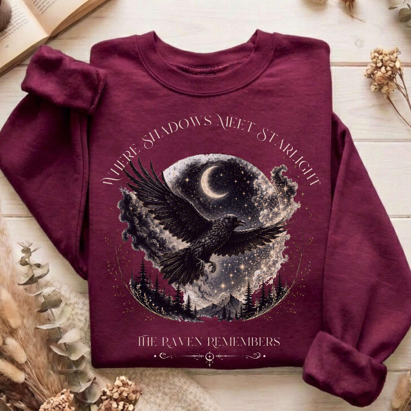 Where Shadows Meet Starlight Raven Sweatshirt