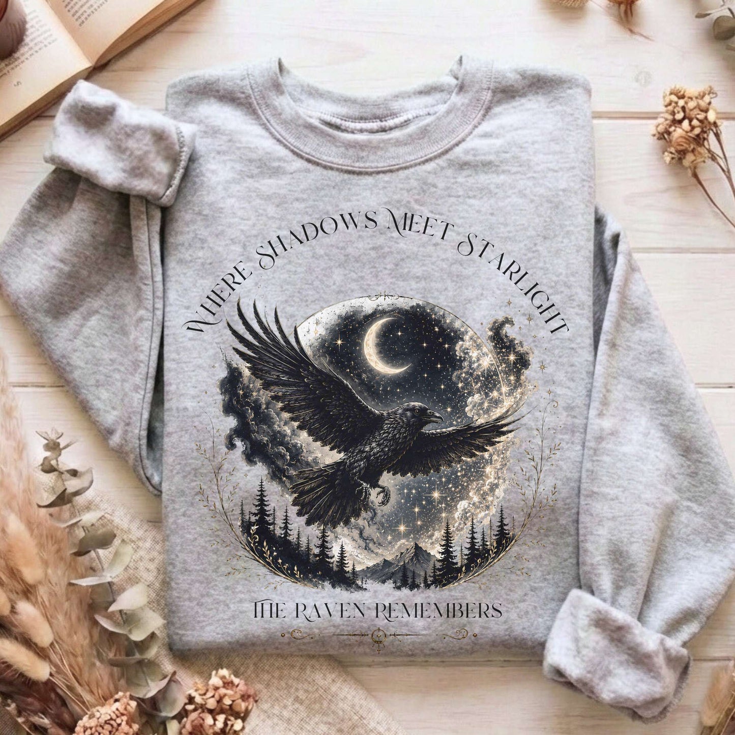 Where Shadows Meet Starlight Raven Sweatshirt