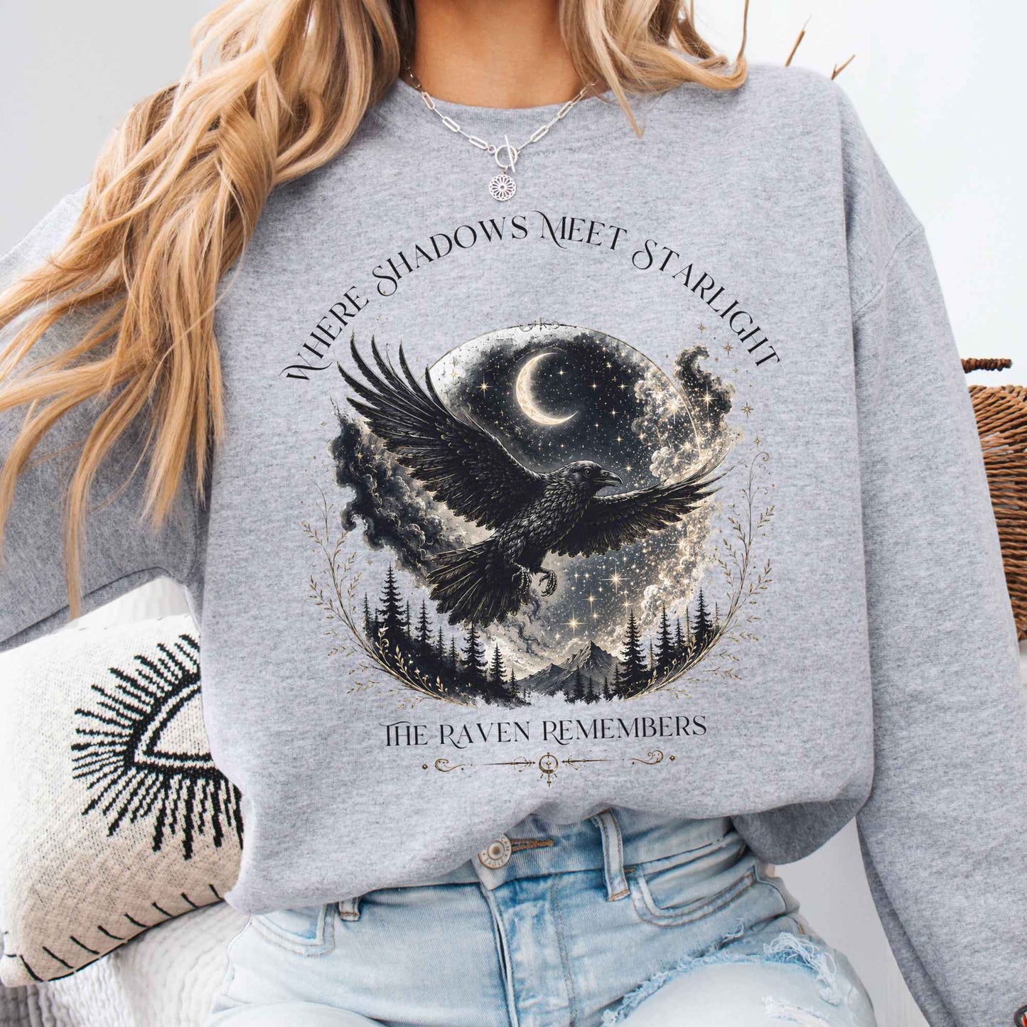 Where Shadows Meet Starlight Raven Sweatshirt
