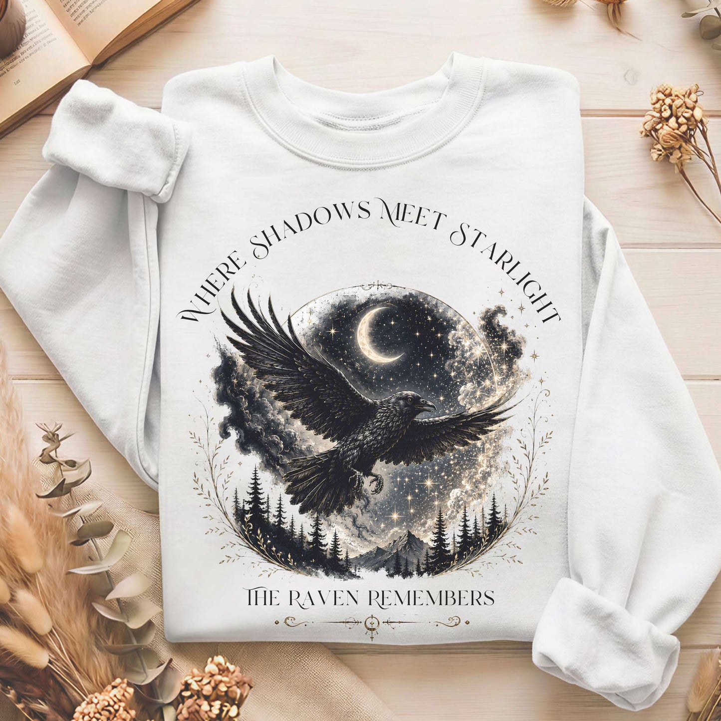 Where Shadows Meet Starlight Raven Sweatshirt