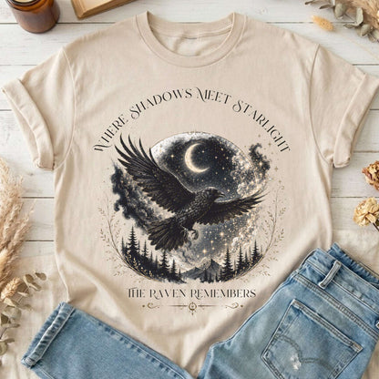 Where Shadows Meet Starlight Raven T-Shirt