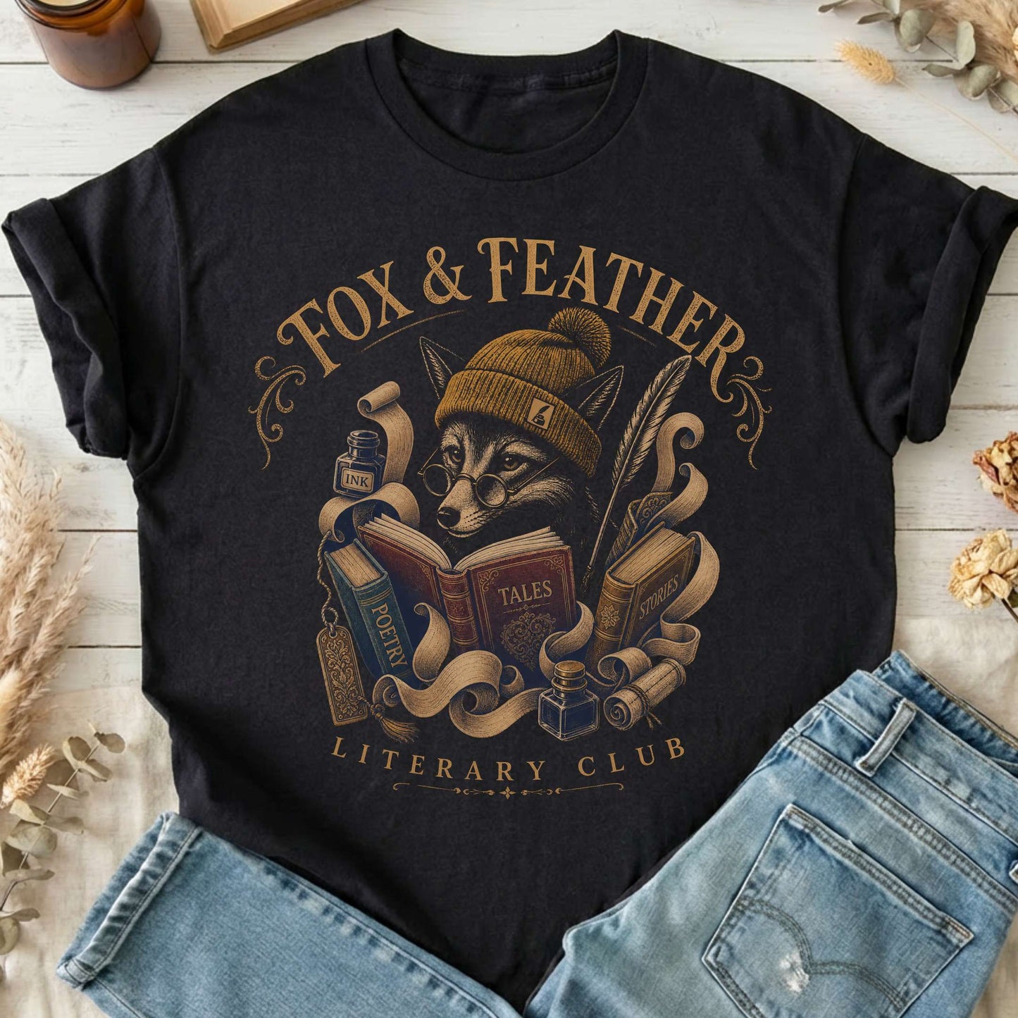 Fox & Feather Literary Club T-Shirt