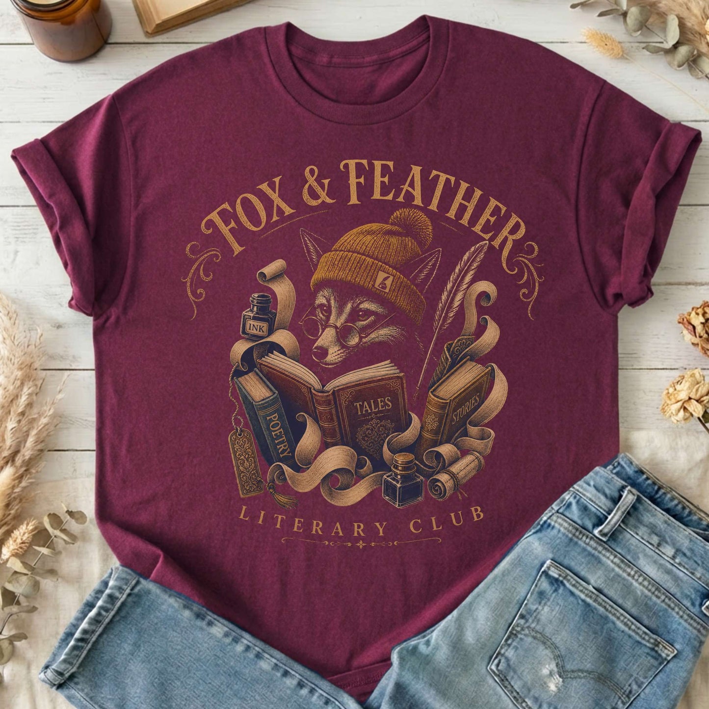 Fox & Feather Literary Club T-Shirt