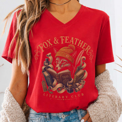Fox & Feather Literary Club V-Neck