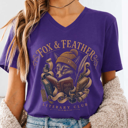 Fox & Feather Literary Club V-Neck
