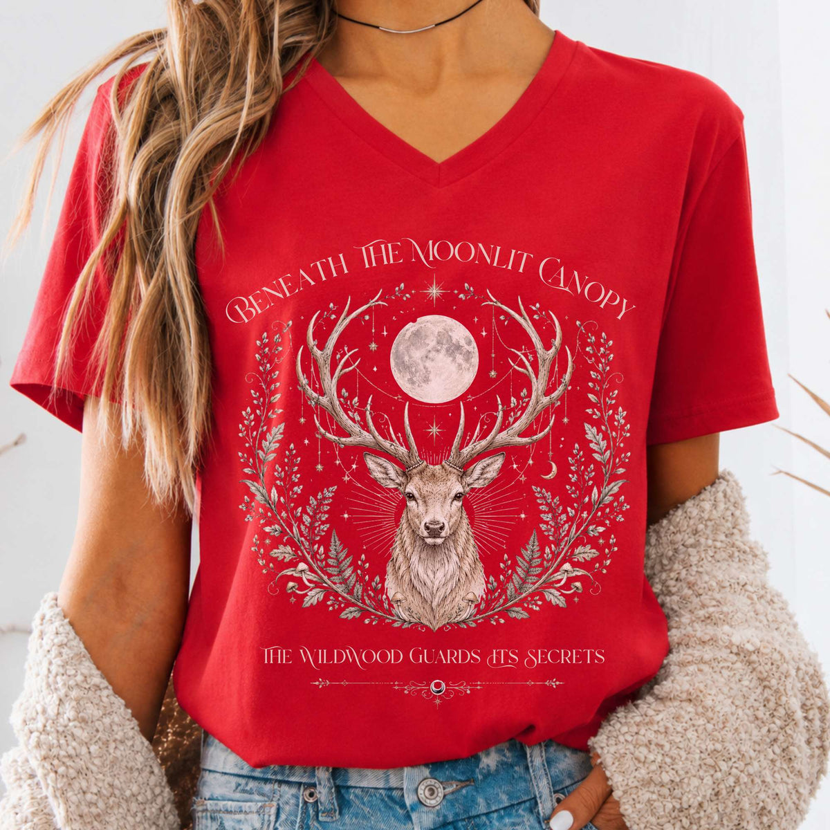Beneath the Moonlit Canopy V-Neck