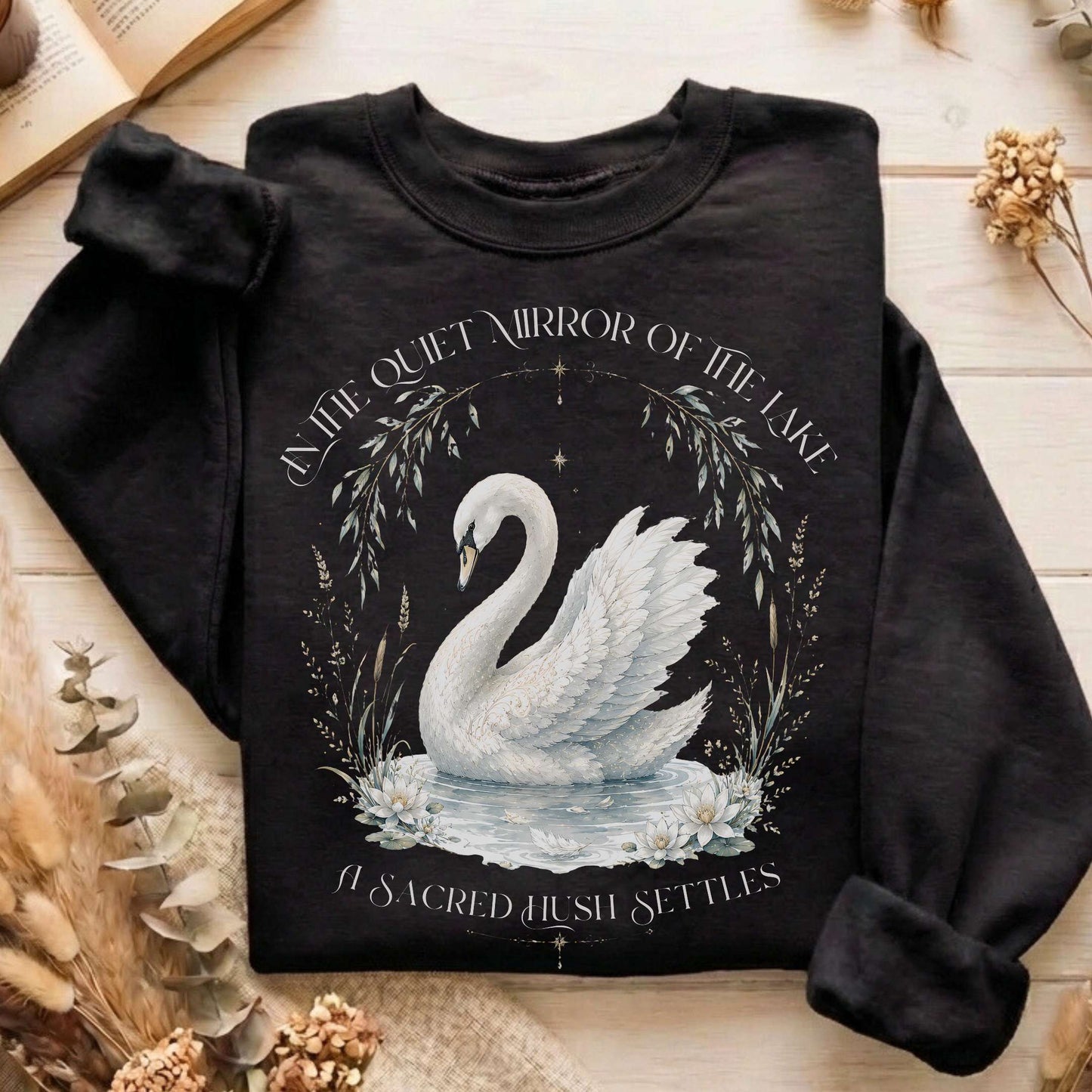 In The Quiet Mirror Swan Sweatshirt