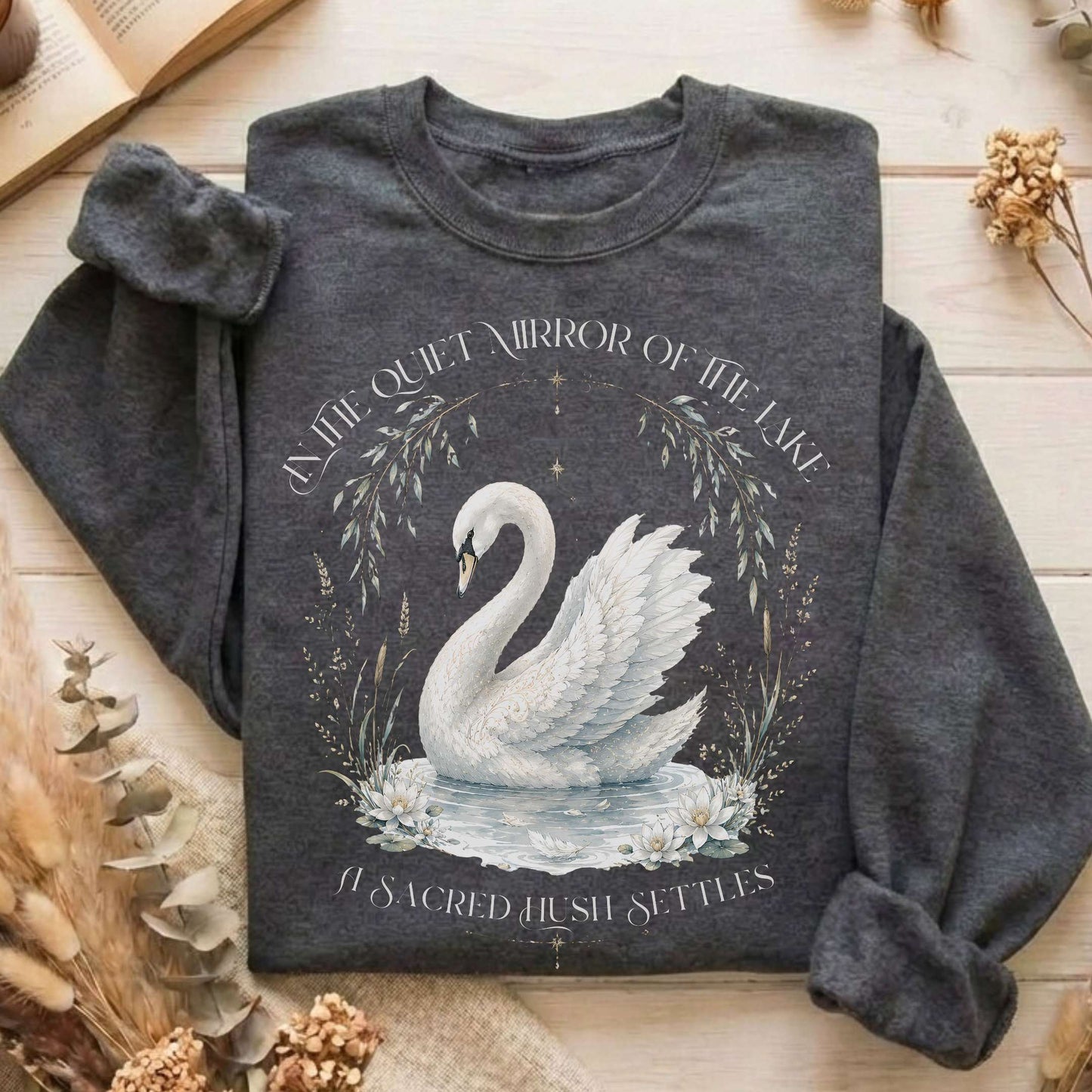 In The Quiet Mirror Swan Sweatshirt