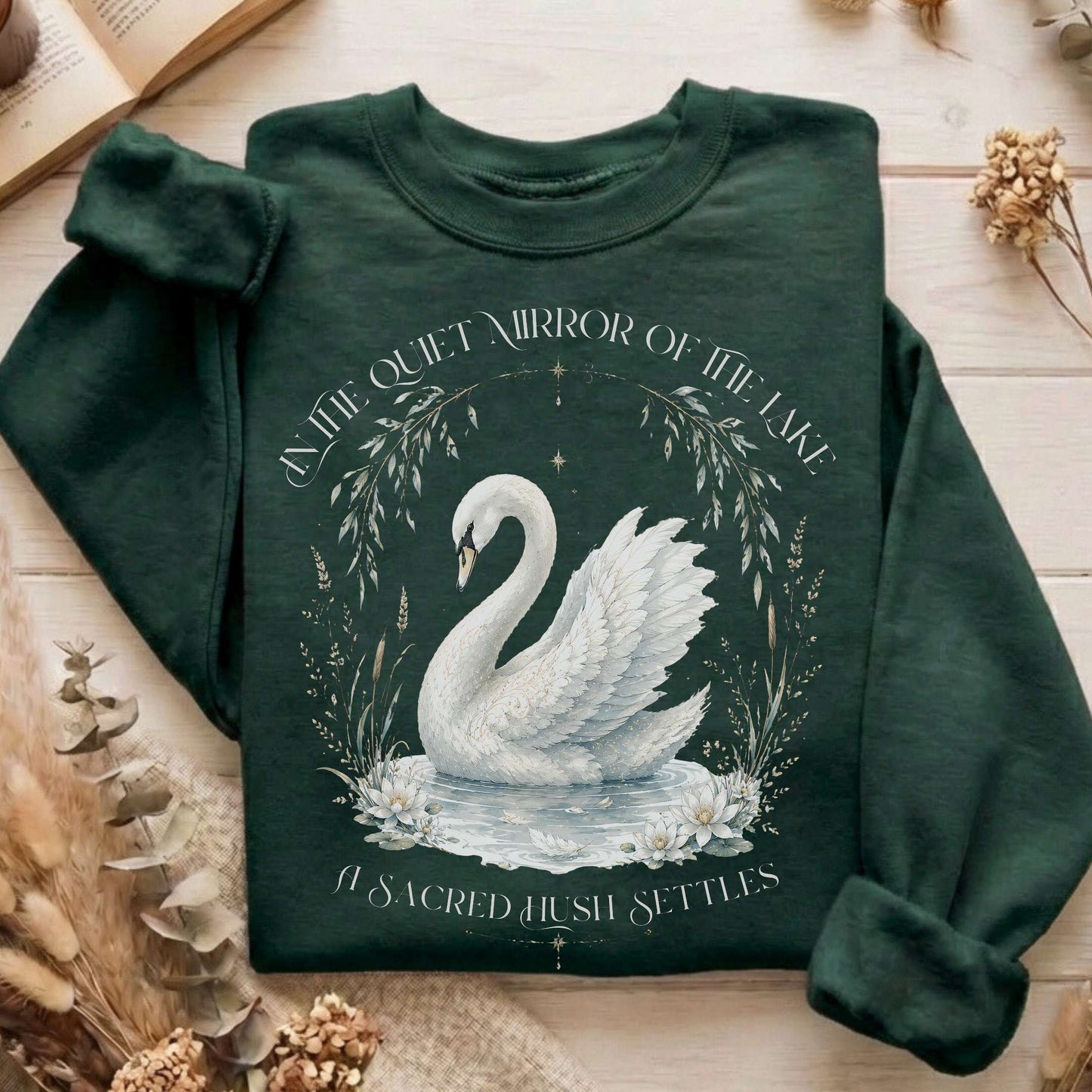 In The Quiet Mirror Swan Sweatshirt