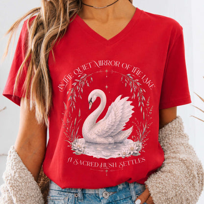 In The Quiet Mirror Swan V-Neck