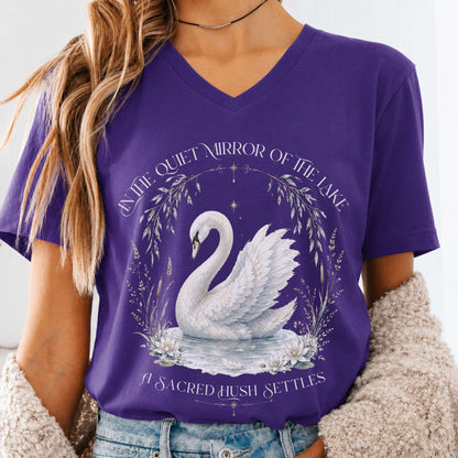 In The Quiet Mirror Swan V-Neck