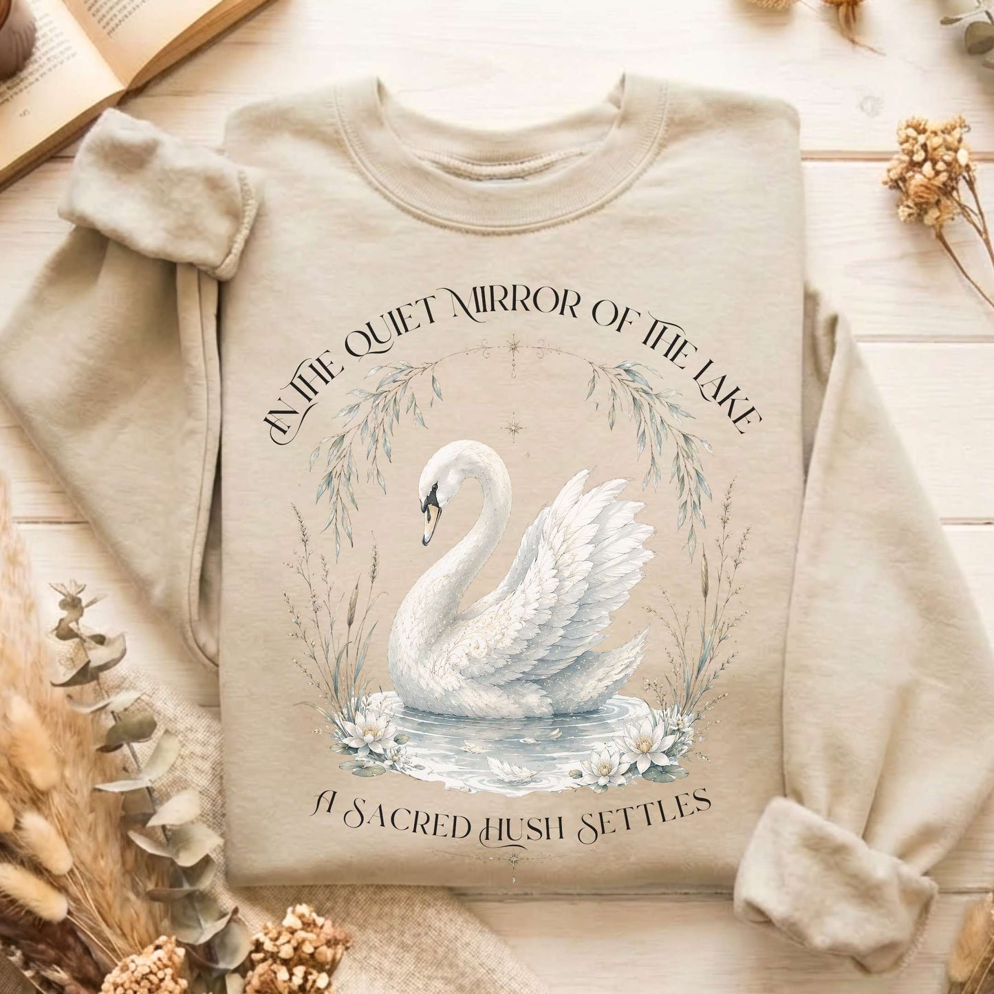 In The Quiet Mirror Swan Sweatshirt