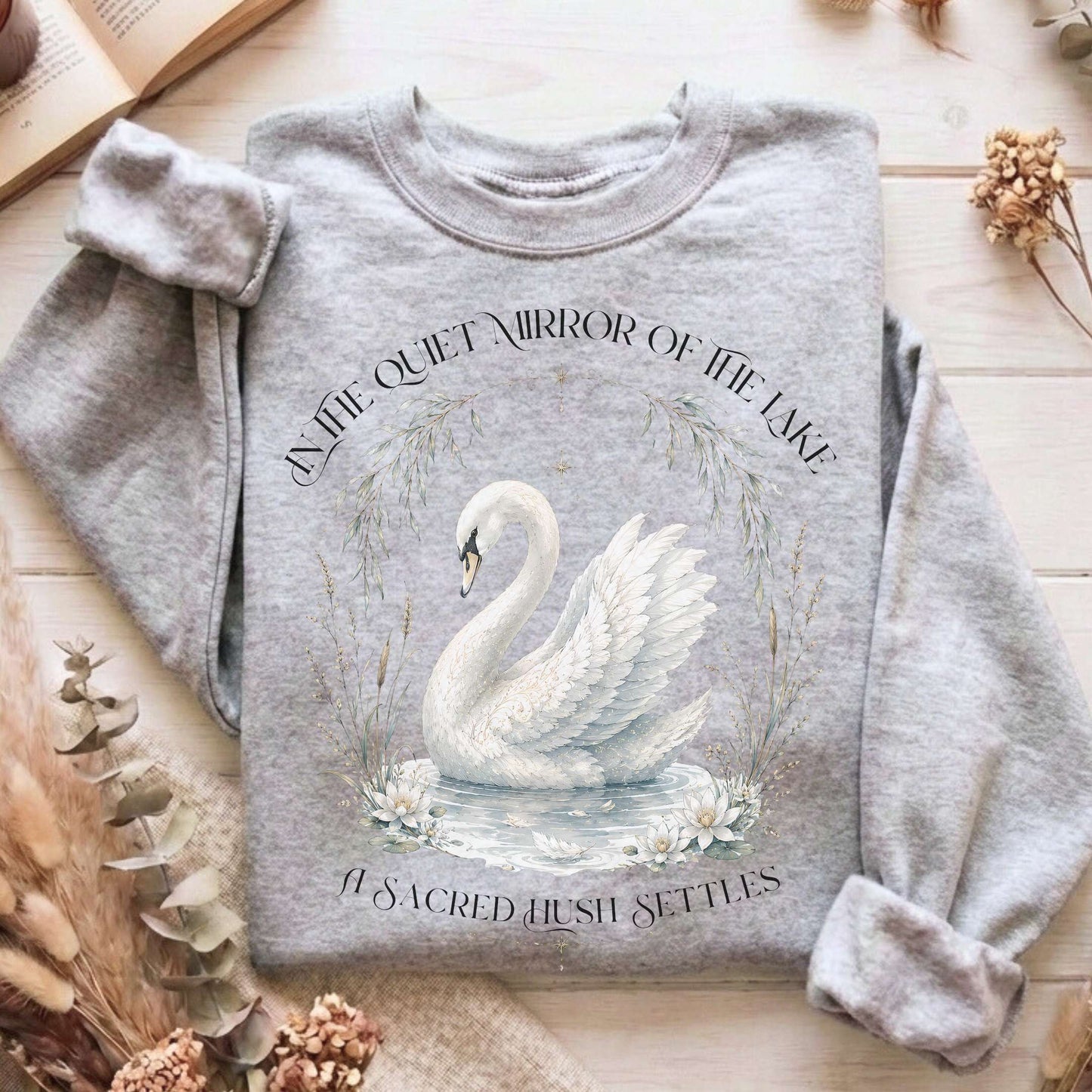 In The Quiet Mirror Swan Sweatshirt