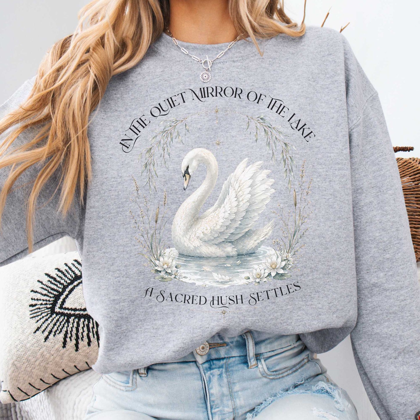 In The Quiet Mirror Swan Sweatshirt