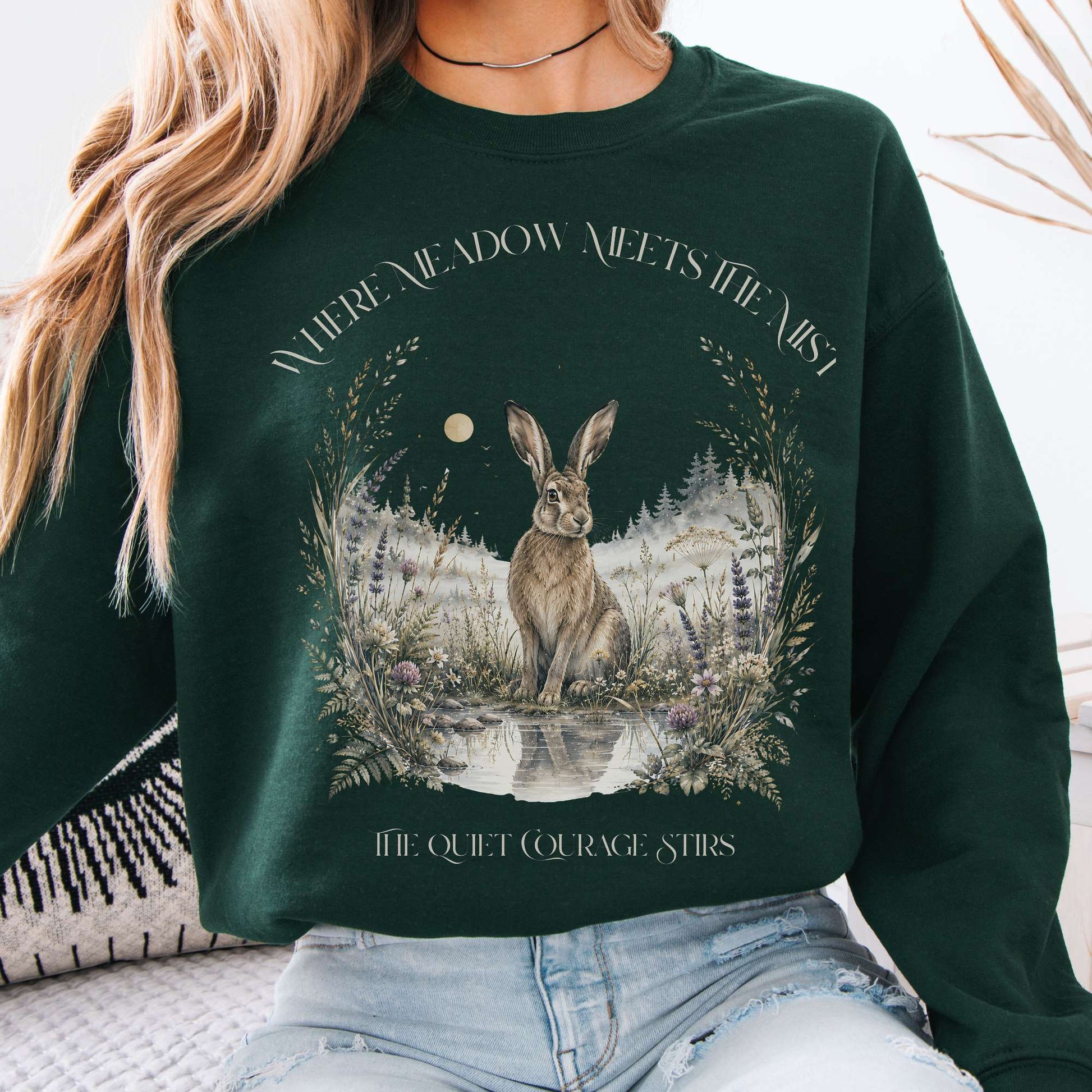 Sweatshirt Forest Green / S Where Meadow Meets the Mist Crewneck Sweatshirt The Mystic Eden