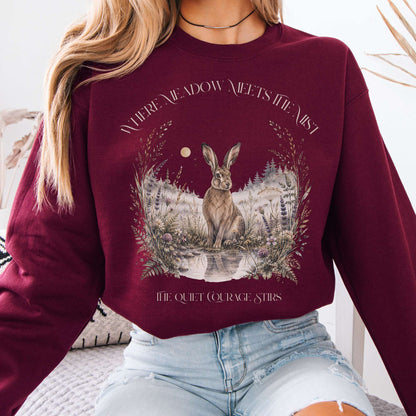 Sweatshirt Maroon / S Where Meadow Meets the Mist Crewneck Sweatshirt The Mystic Eden