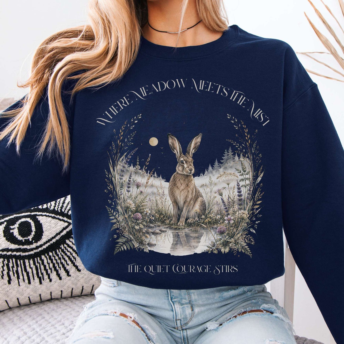 Sweatshirt Navy / S Where Meadow Meets the Mist Crewneck Sweatshirt The Mystic Eden