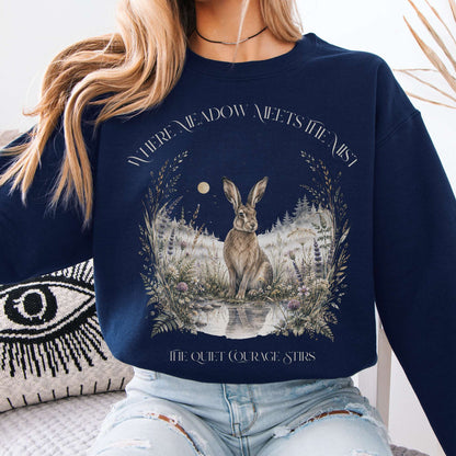 Sweatshirt Navy / S Where Meadow Meets the Mist Crewneck Sweatshirt The Mystic Eden