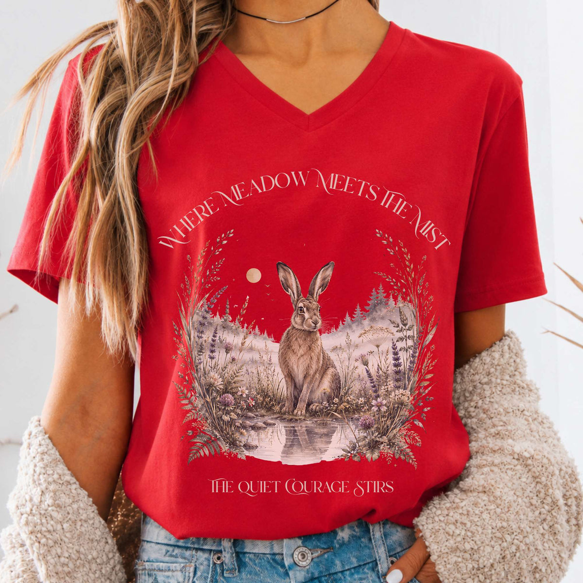 Where Meadow Meets the Mist V-Neck