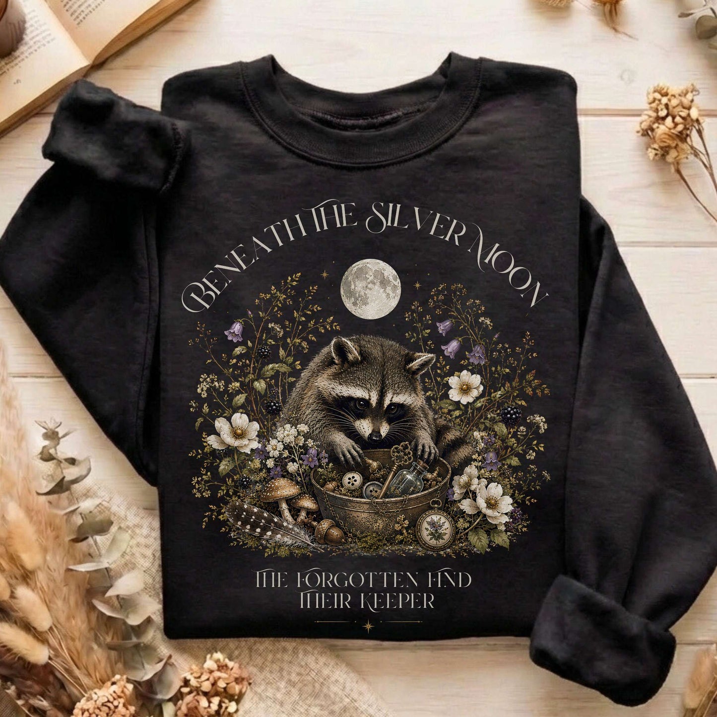 Beneath the Silver Moon Raccoon Sweatshirt