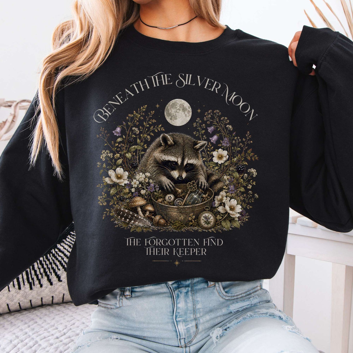 Beneath the Silver Moon Raccoon Sweatshirt