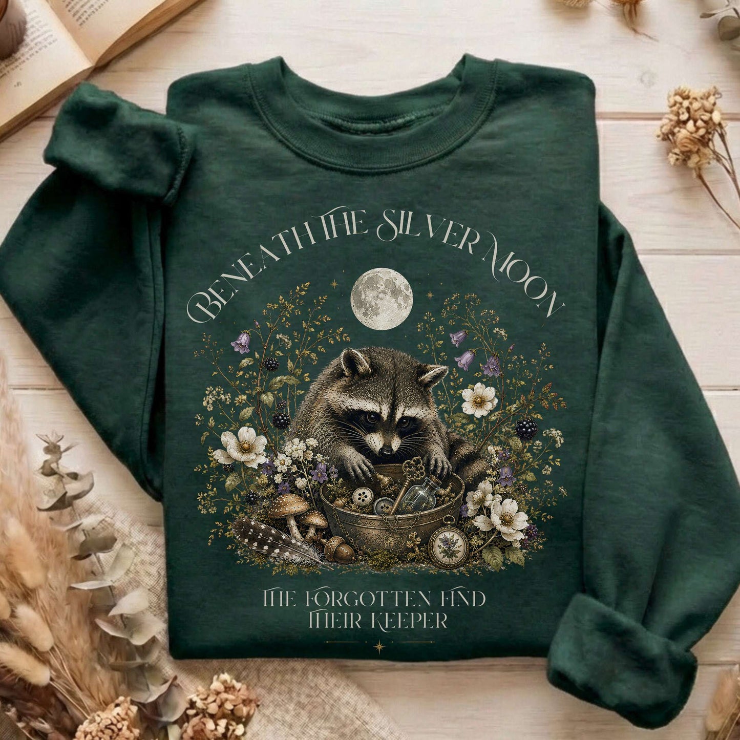 Beneath the Silver Moon Raccoon Sweatshirt