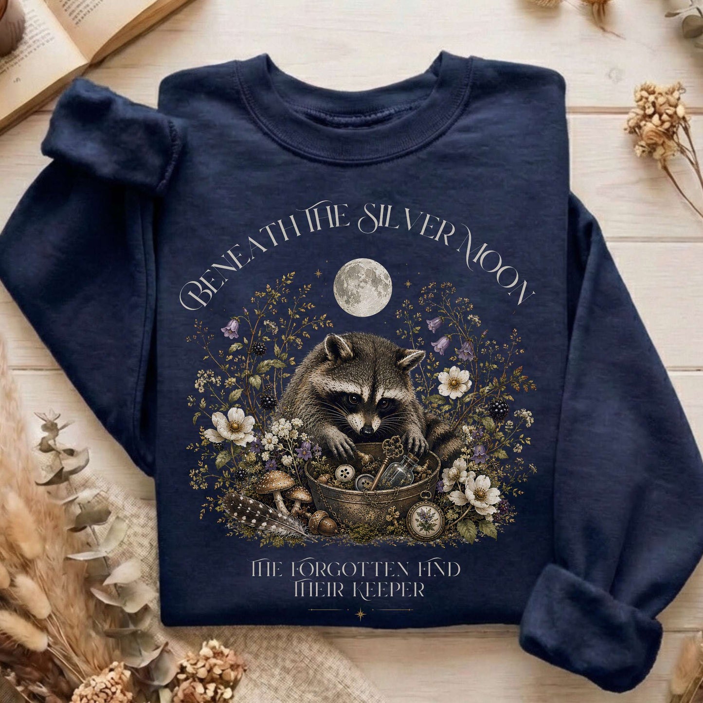 Beneath the Silver Moon Raccoon Sweatshirt