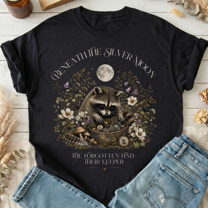 Beneath the Silver Moon Raccoon T-Shirt