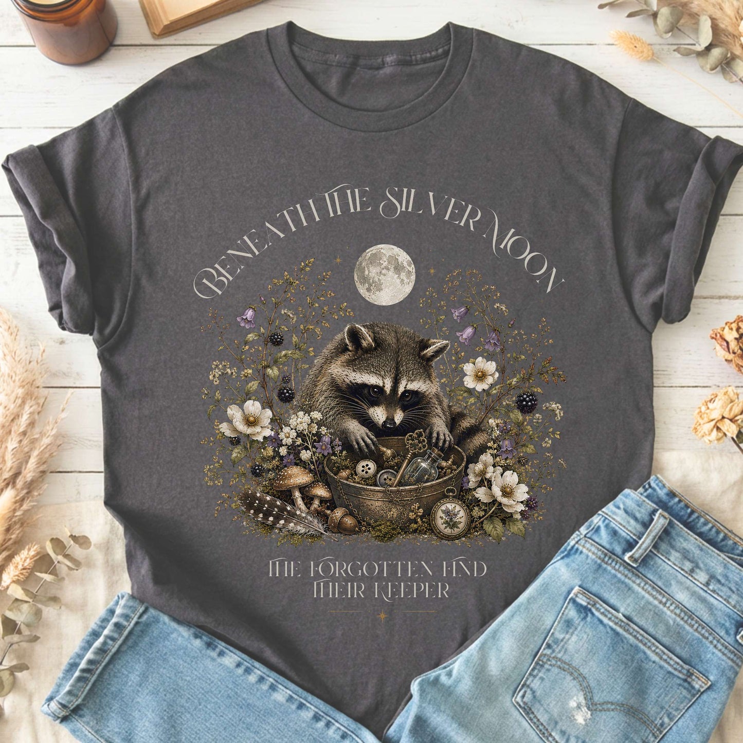 Beneath the Silver Moon Raccoon T-Shirt