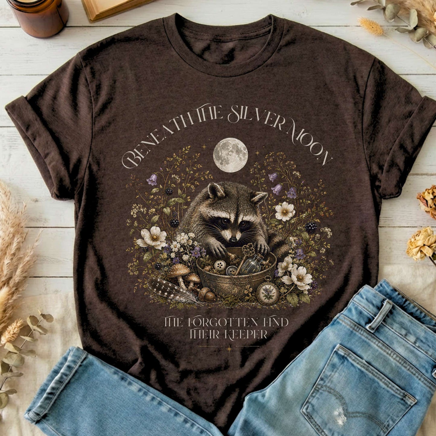 Beneath the Silver Moon Raccoon T-Shirt