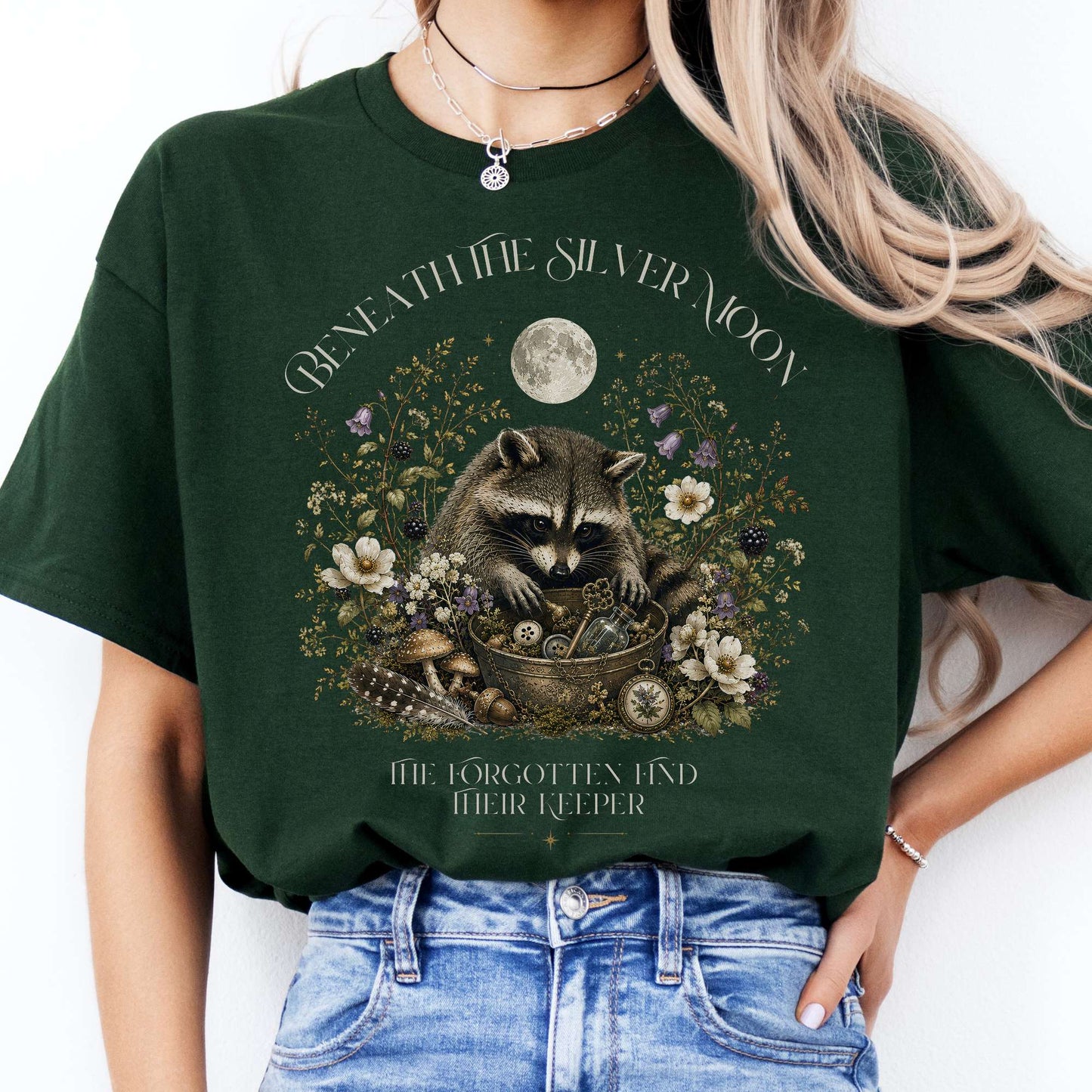 Beneath the Silver Moon Raccoon T-Shirt