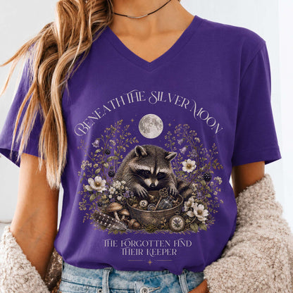 Beneath the Silver Moon Raccoon V-Neck