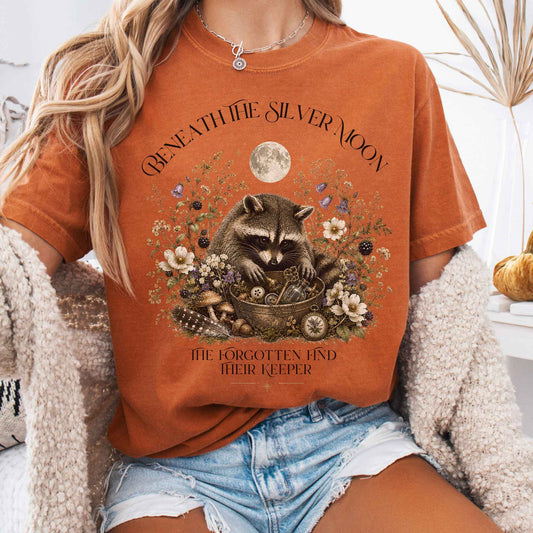 T-Shirt Yam / S Beneath the Silver Moon Raccoon T-Shirt The Mystic Eden