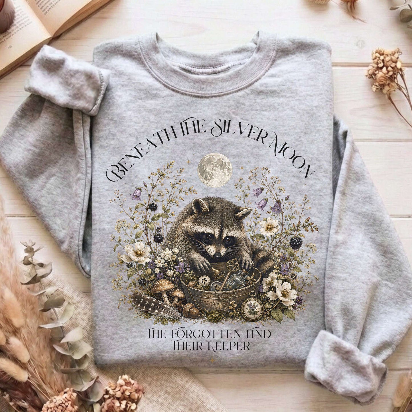 Beneath the Silver Moon Raccoon Sweatshirt
