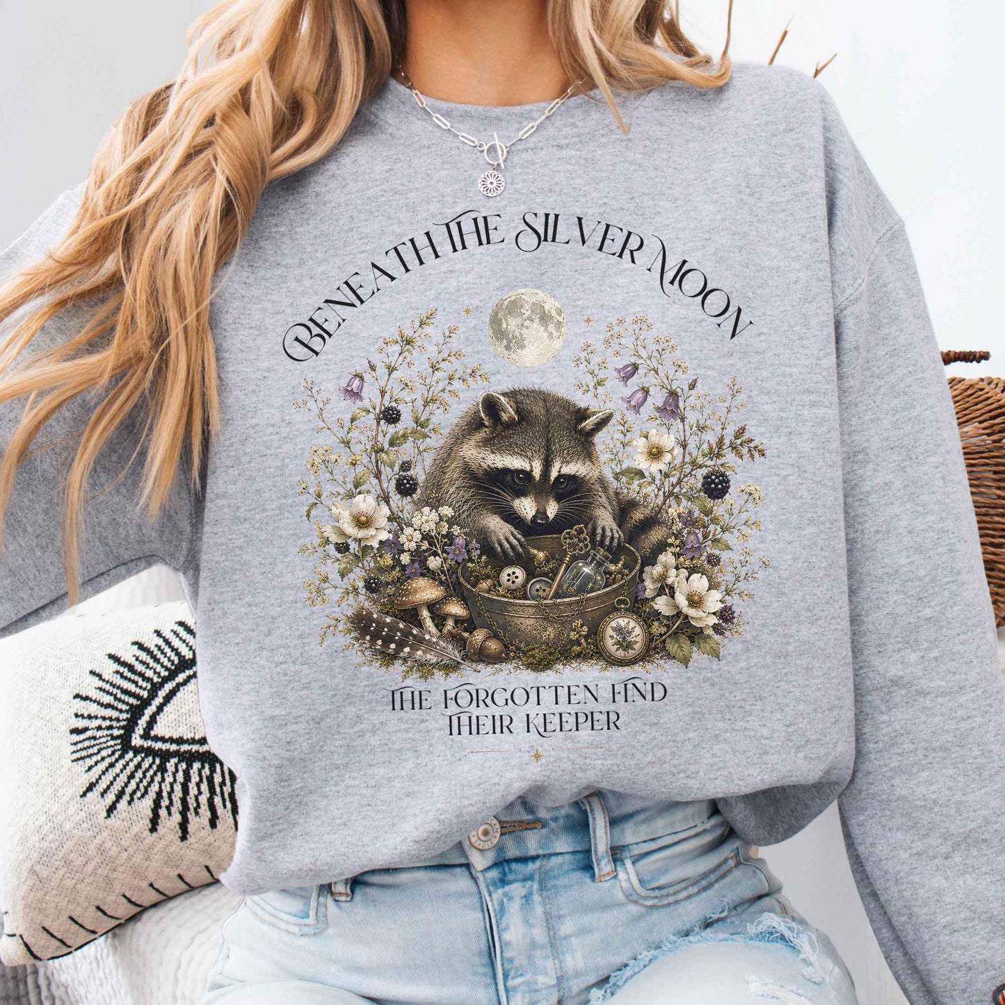 Beneath the Silver Moon Raccoon Sweatshirt